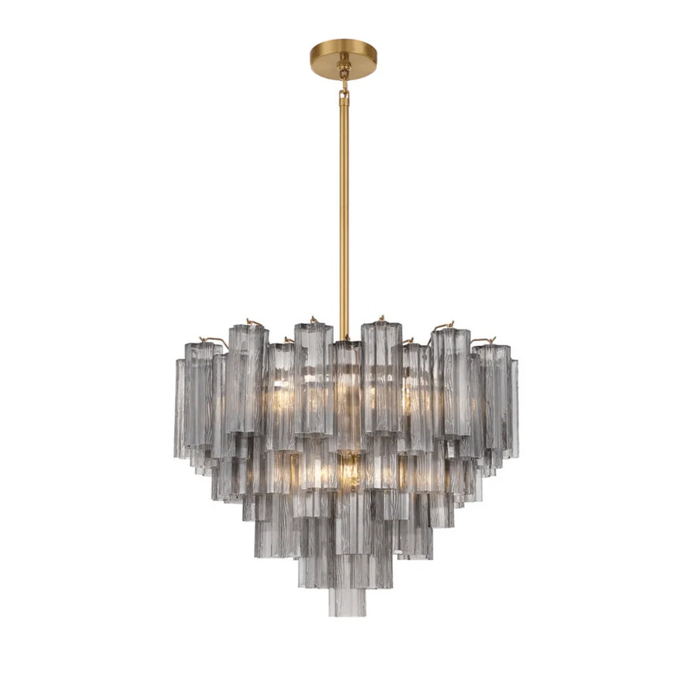 Aurora Murano Chandelier Glass Tube Layered Amber - Neutralighting