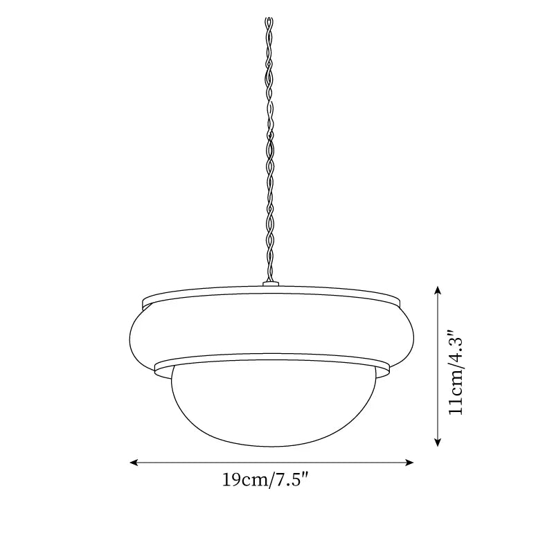 Lampada a sospensione da soffitto Quillon con anello in legno