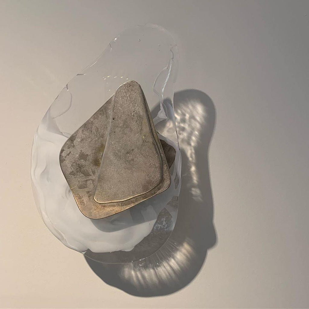 Beatrice Black Glass Wall Lamp — Artistic Swirled Texture, Matte Trim