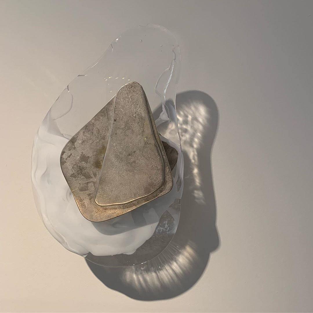 Beatrice Black Glass Wall Lamp — Artistic Swirled Texture, Matte Trim