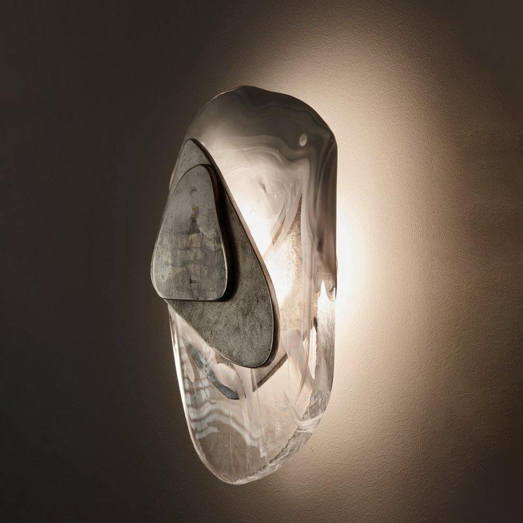 Blind nordische Kunstglas-Wandleuchte – integrierte LED, drei Farbtemperaturen
