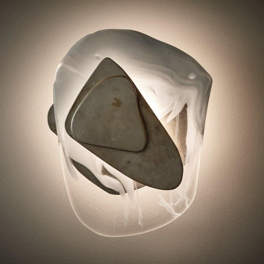 Beatrice Black Glass Wall Lamp — Artistic Swirled Texture, Matte Trim