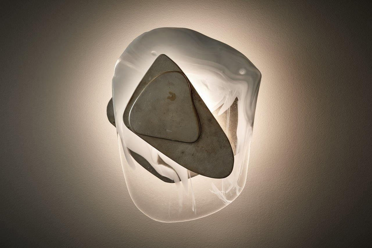 Blind nordische Kunstglas-Wandleuchte – integrierte LED, drei Farbtemperaturen