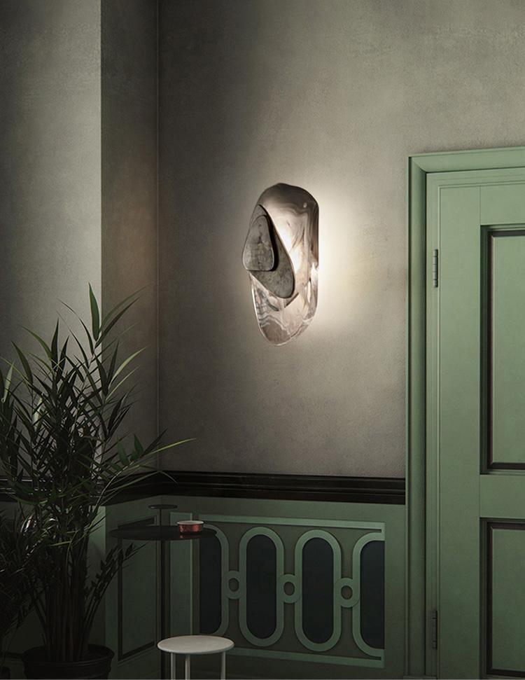 Blind nordische Kunstglas-Wandleuchte – integrierte LED, drei Farbtemperaturen