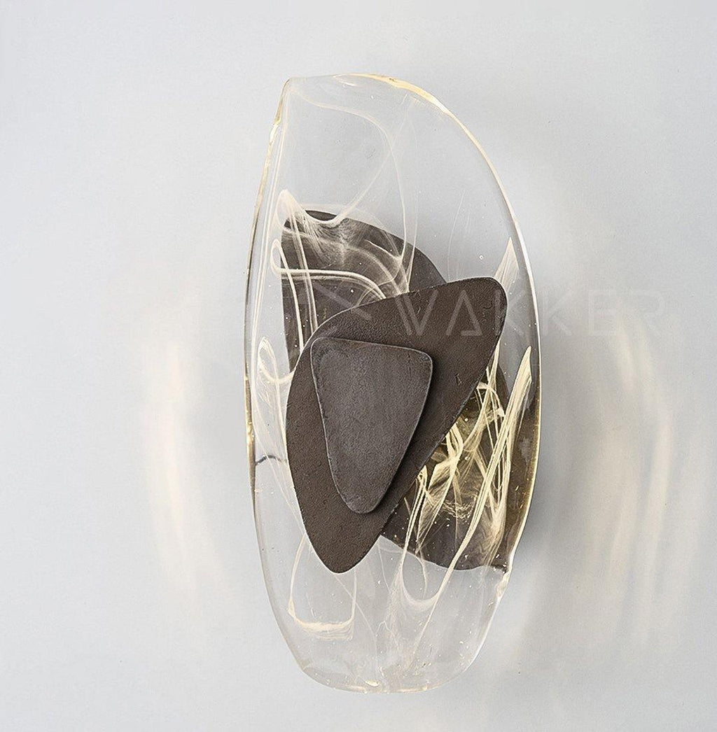 Blind nordische Kunstglas-Wandleuchte – integrierte LED, drei Farbtemperaturen