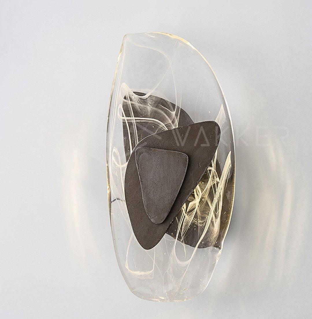 Blind nordische Kunstglas-Wandleuchte – integrierte LED, drei Farbtemperaturen