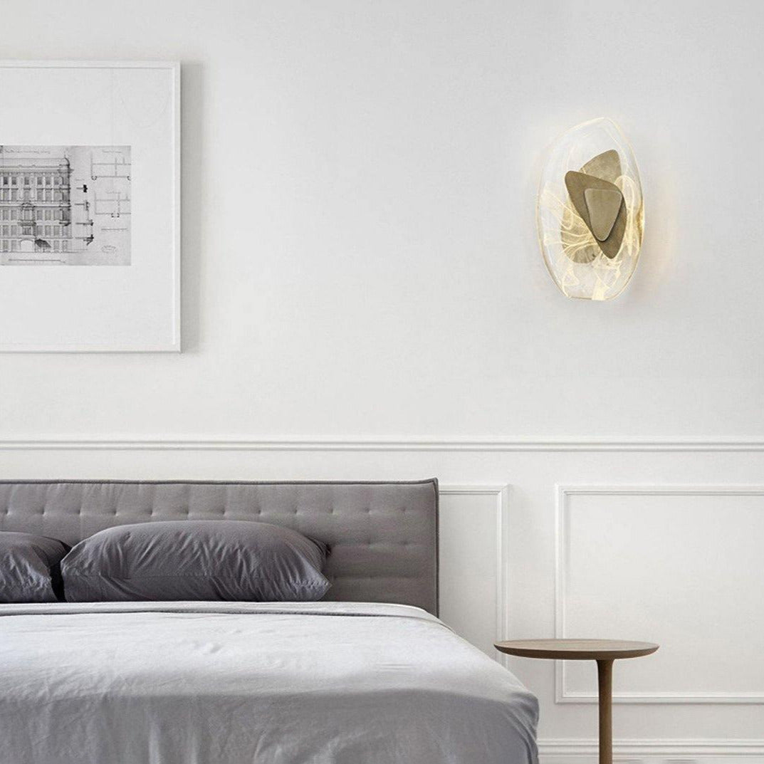 Beatrice Black Glass Wall Lamp — Artistic Swirled Texture, Matte Trim