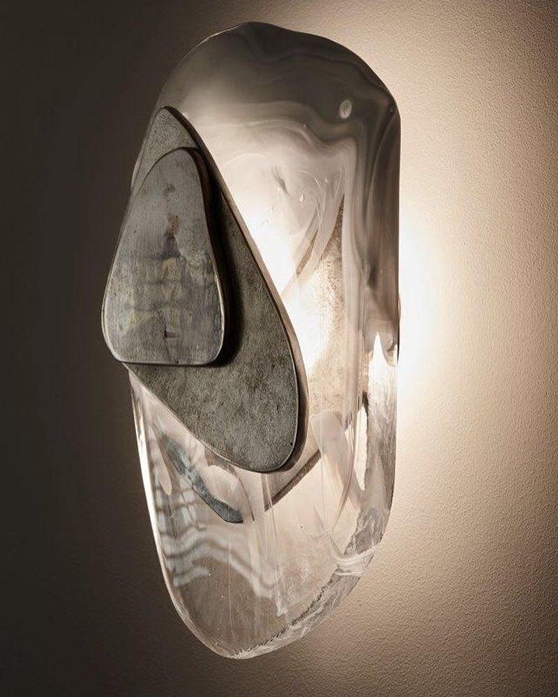 Blind nordische Kunstglas-Wandleuchte – integrierte LED, drei Farbtemperaturen