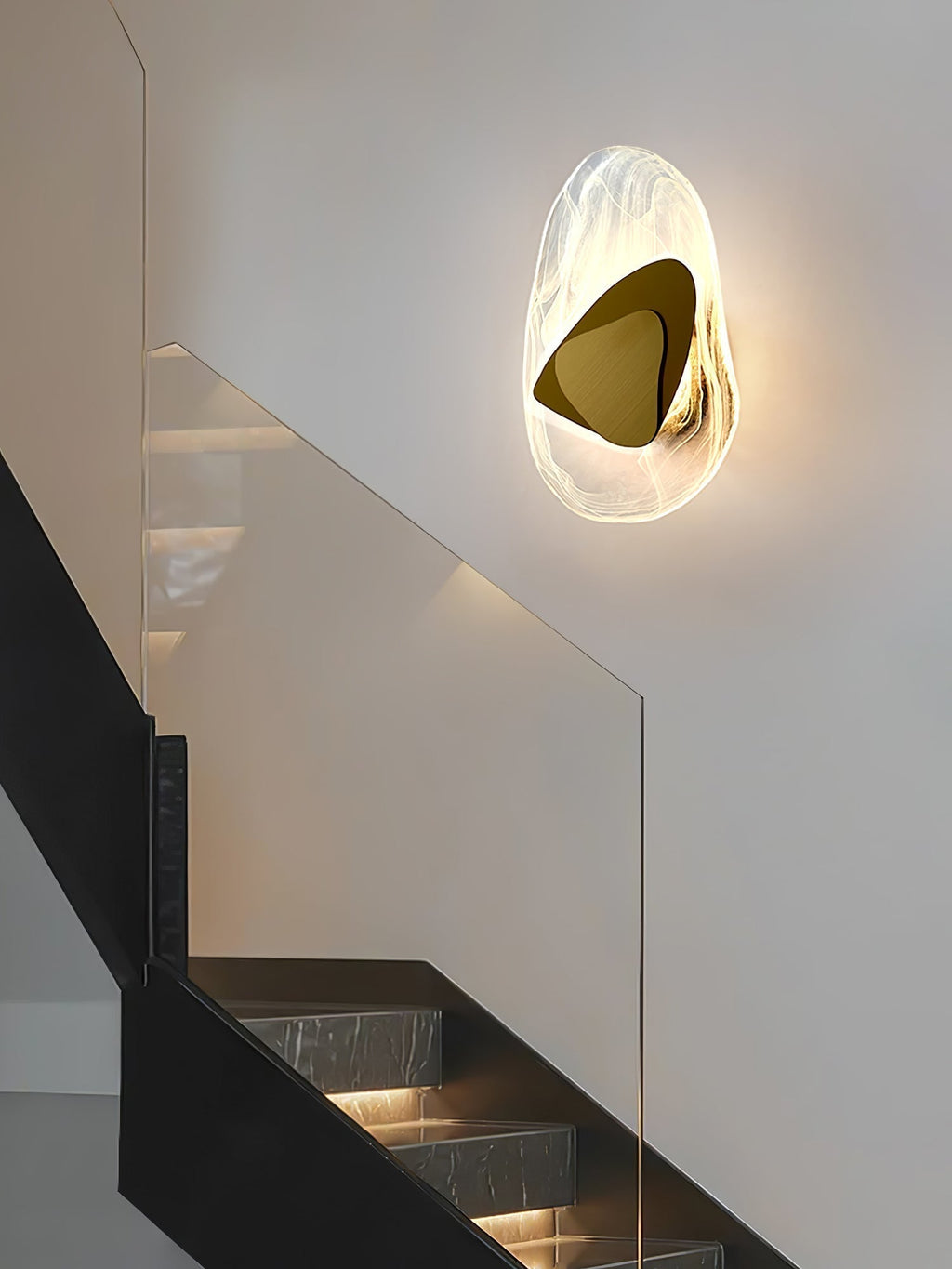 Blind nordische Kunstglas-Wandleuchte – integrierte LED, drei Farbtemperaturen