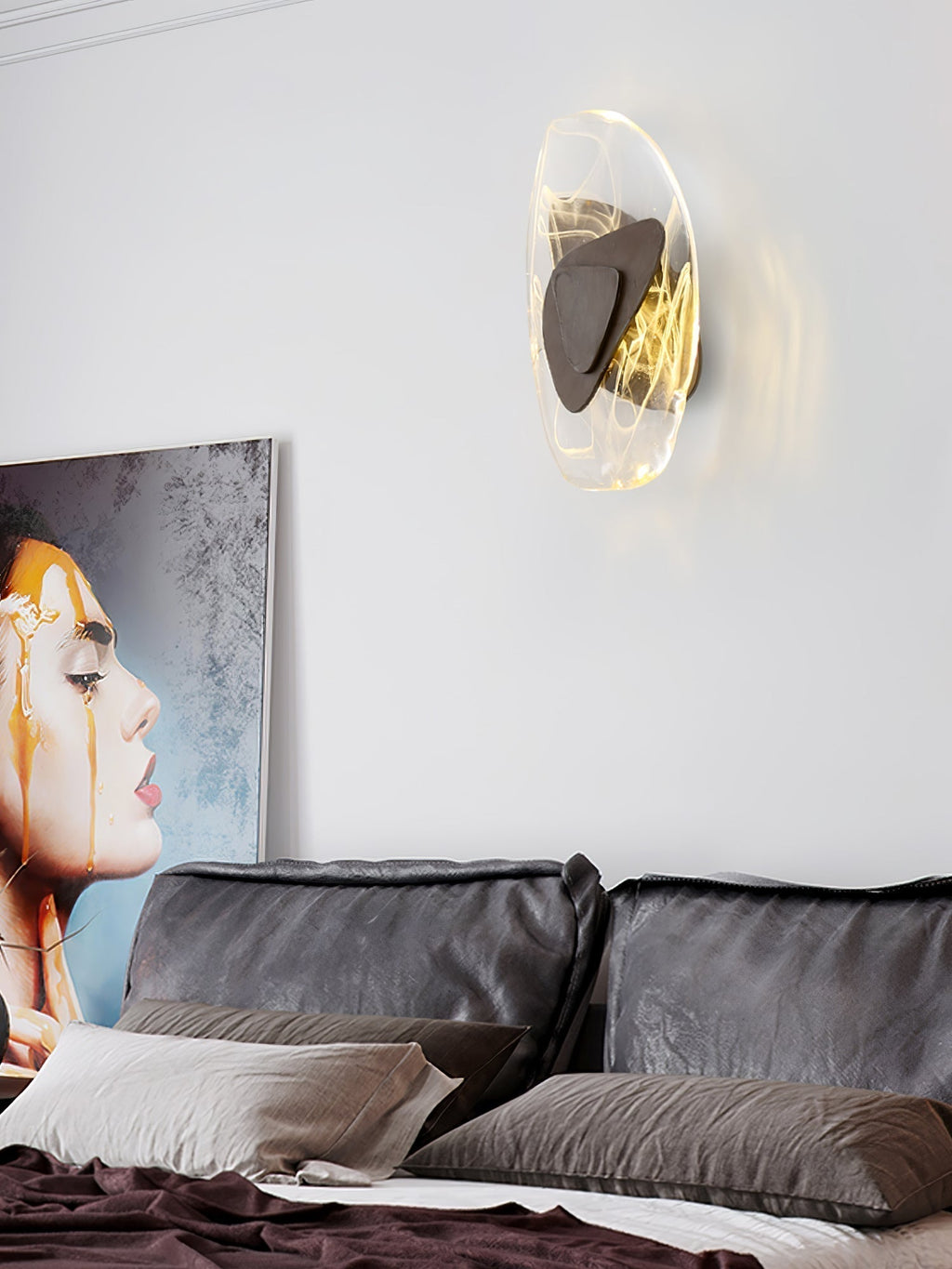 Blind nordische Kunstglas-Wandleuchte – integrierte LED, drei Farbtemperaturen
