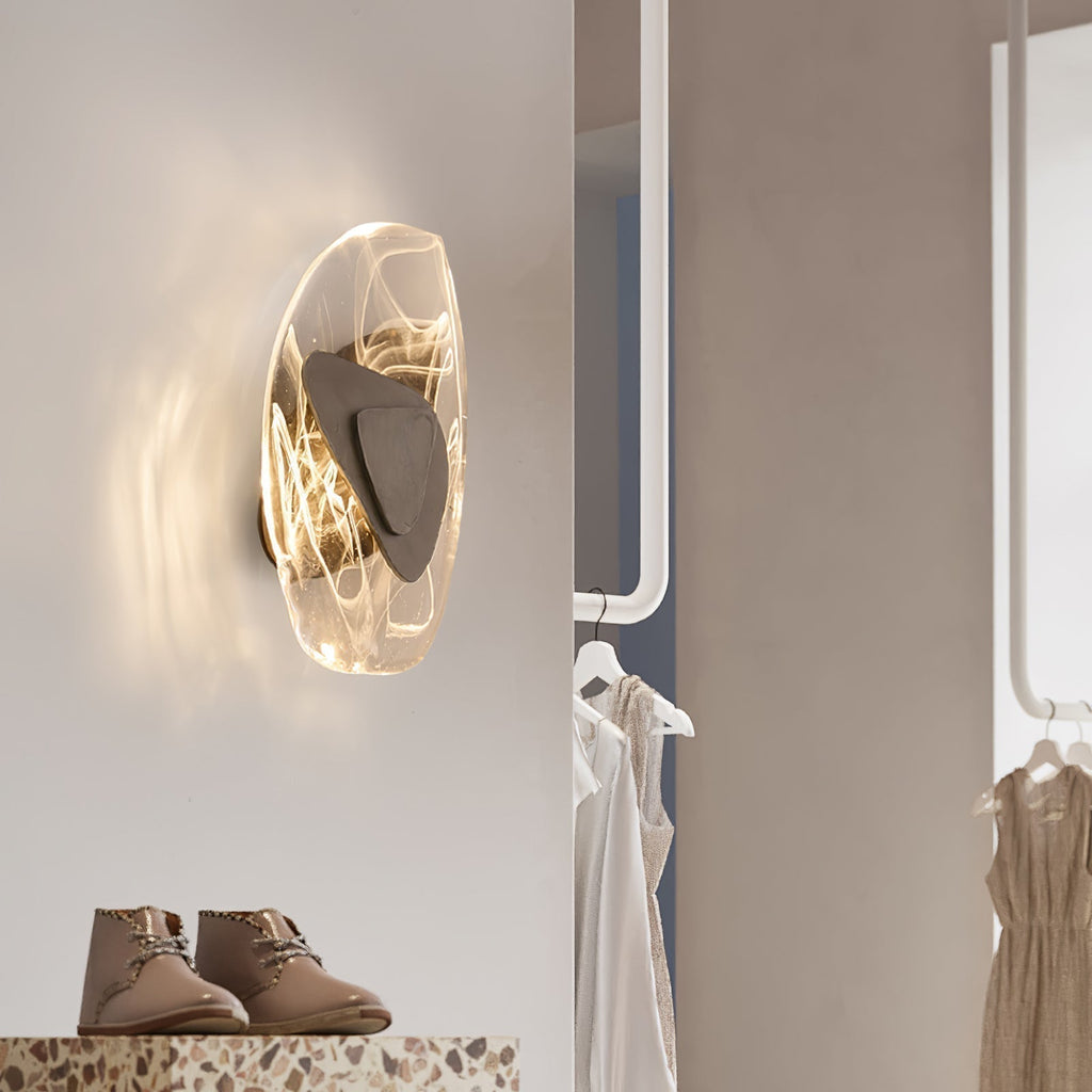 Blind nordische Kunstglas-Wandleuchte – integrierte LED, drei Farbtemperaturen