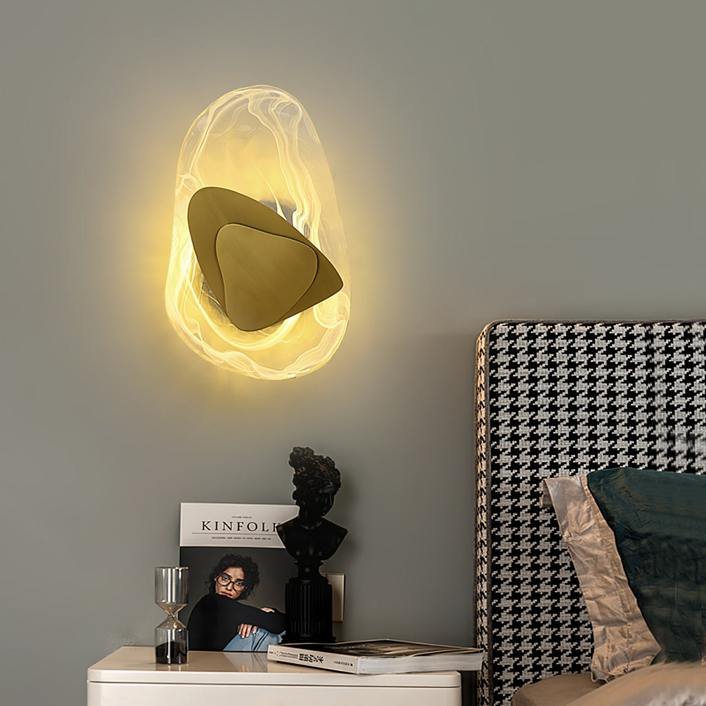 Blind nordische Kunstglas-Wandleuchte – integrierte LED, drei Farbtemperaturen