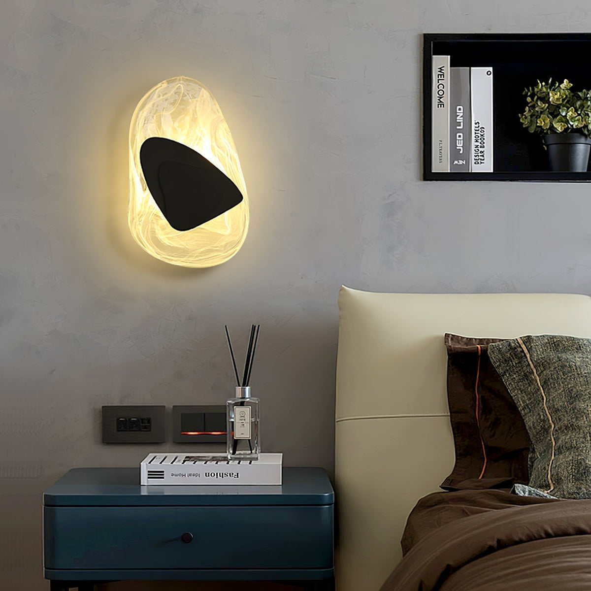 Blind nordische Kunstglas-Wandleuchte – integrierte LED, drei Farbtemperaturen