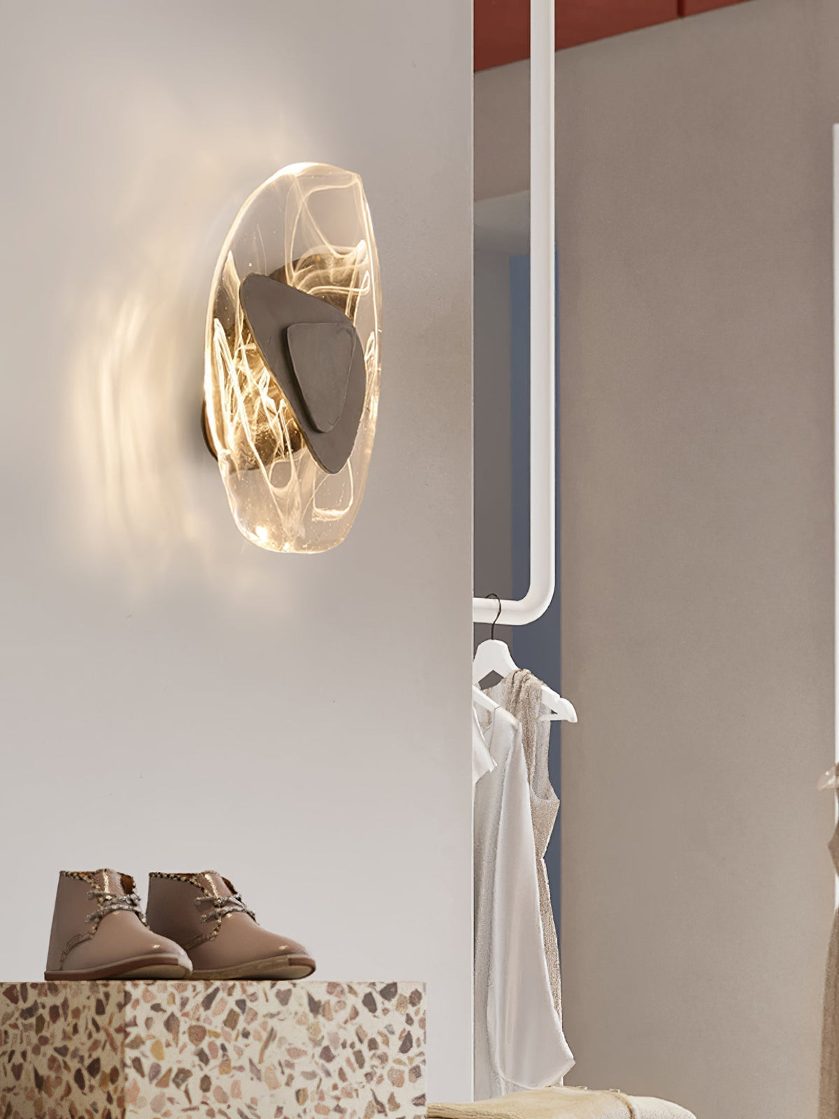 Blind nordische Kunstglas-Wandleuchte – integrierte LED, drei Farbtemperaturen