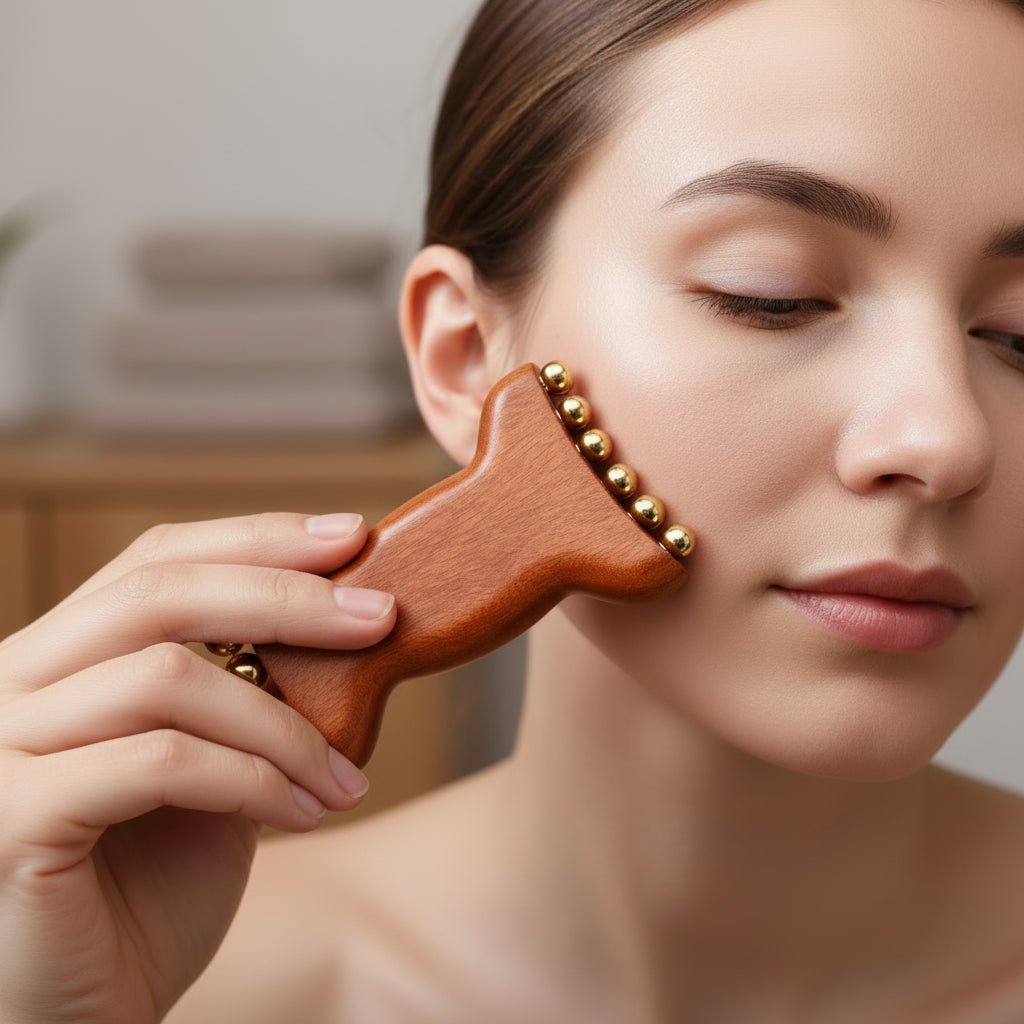 VitaGlow detoxikační masážní přístroj na obličej pro lymfatickou drenáž a domácí lázně Gua Sha