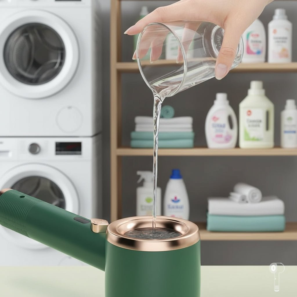 WrinkleAway tragbarer Dampfglätter mit Titanplatte und 50-ml-Tank für Reisende