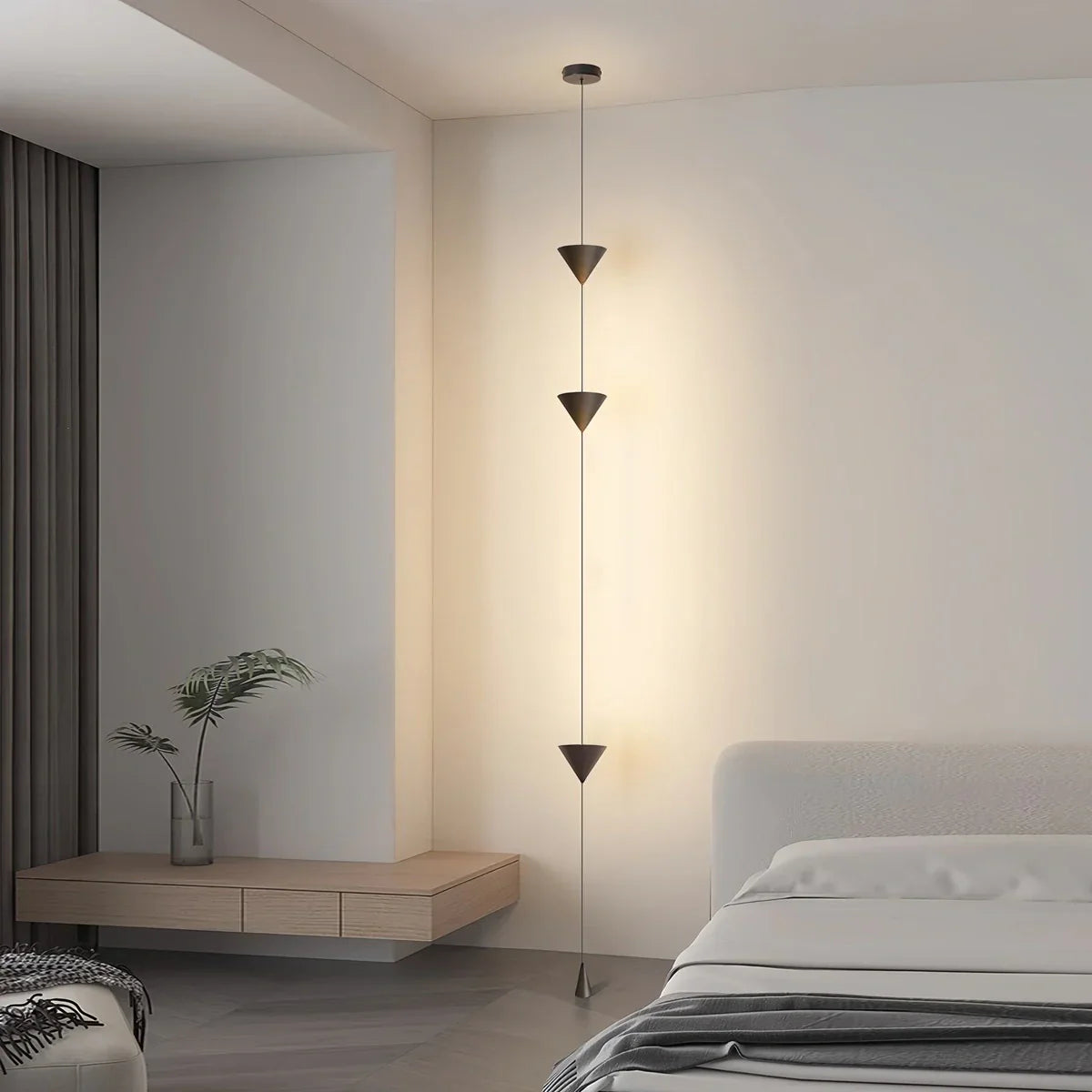 Lampe sur pied à câble suspendu design cône - Orntli