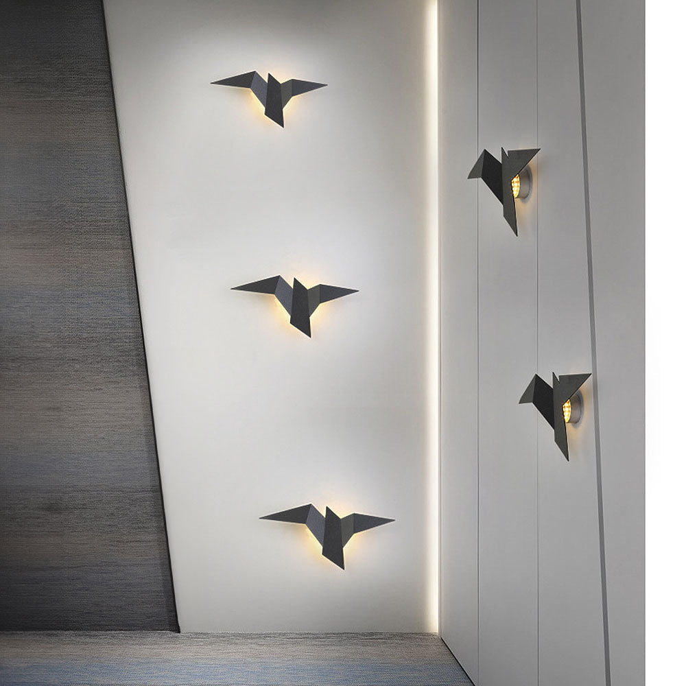 Applique murale en fer créative en forme d'oiseau