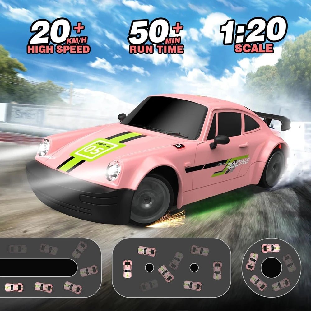 ApexPulse 1 til 20-skala højhastigheds 4WD-fjernstyret drifterbil med LED-lys til entusiaster