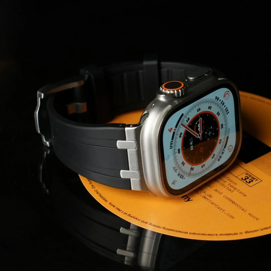Luxe AP metalen kop siliconen band voor Apple Watch