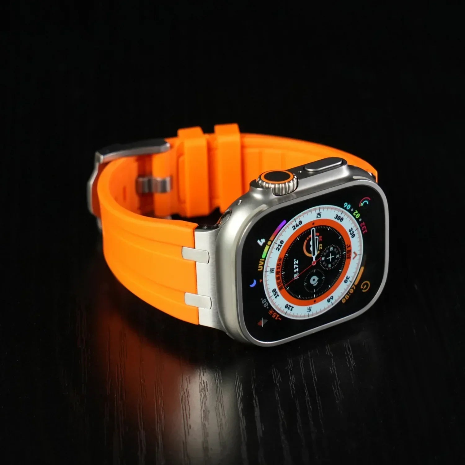 Luxe AP metalen kop siliconen band voor Apple Watch
