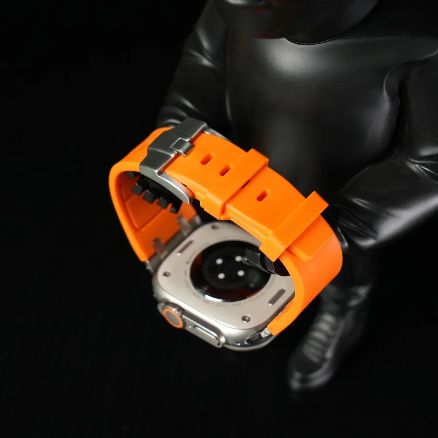 Luxe AP metalen kop siliconen band voor Apple Watch