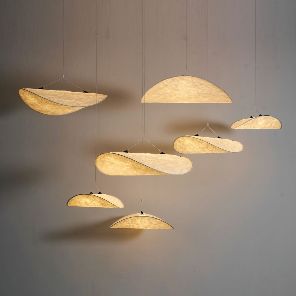 Tense Tyvek Pendant Lamp — Multi-Disc Arrangement