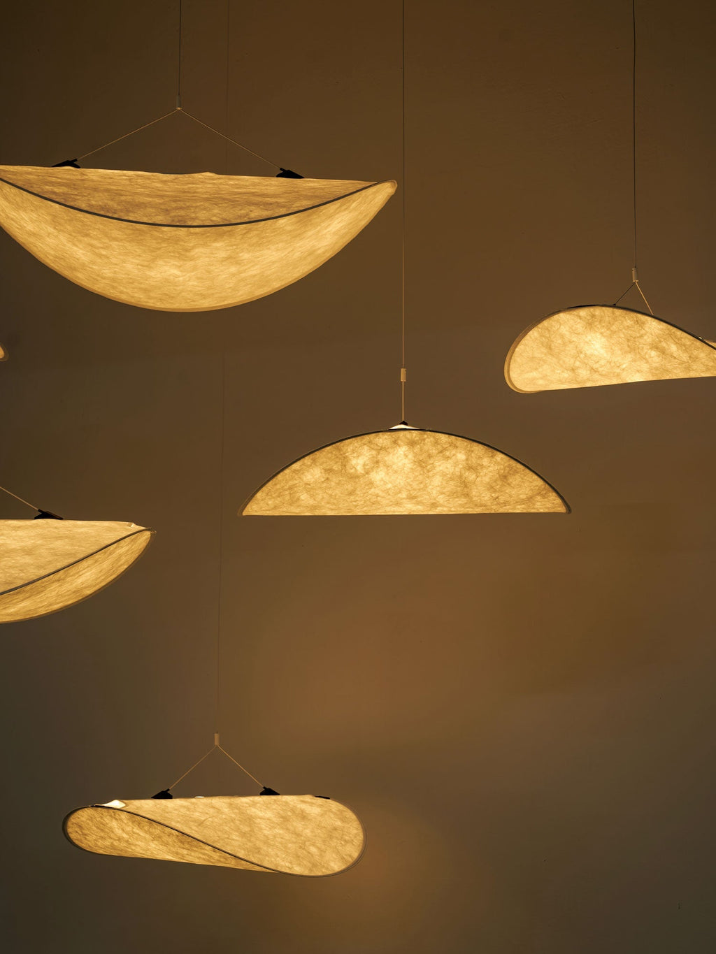 Tense Tyvek Pendant Lamp — Multi-Disc Arrangement
