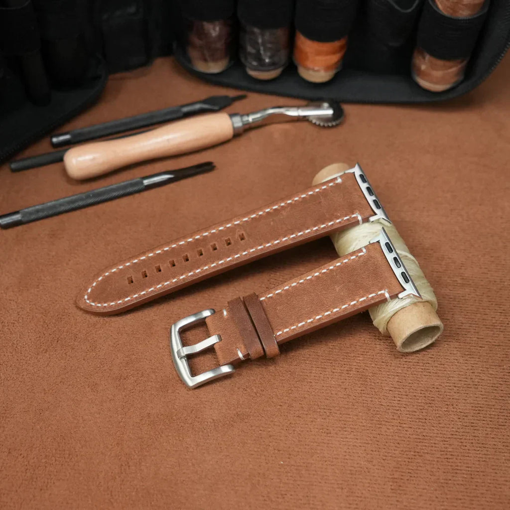 Cinturino in pelle vintage di lusso per Apple Watch