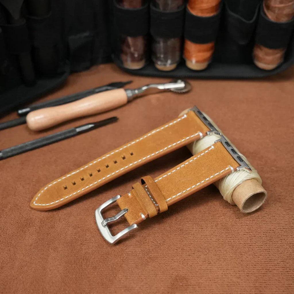 Cinturino in pelle vintage di lusso per Apple Watch