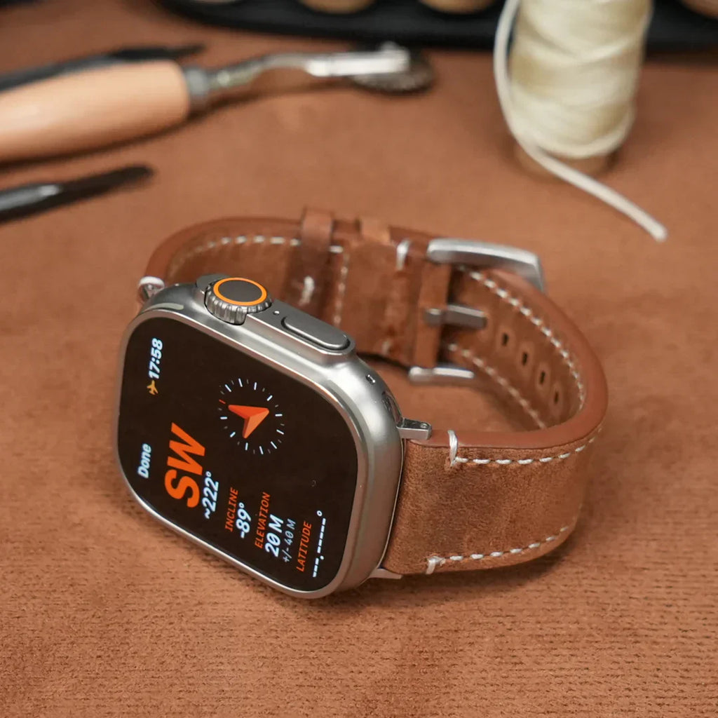 Cinturino in pelle vintage di lusso per Apple Watch