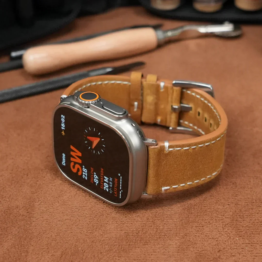 Cinturino in pelle vintage di lusso per Apple Watch