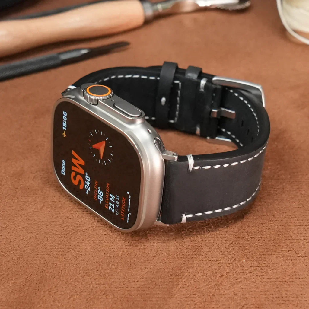 Cinturino in pelle vintage di lusso per Apple Watch
