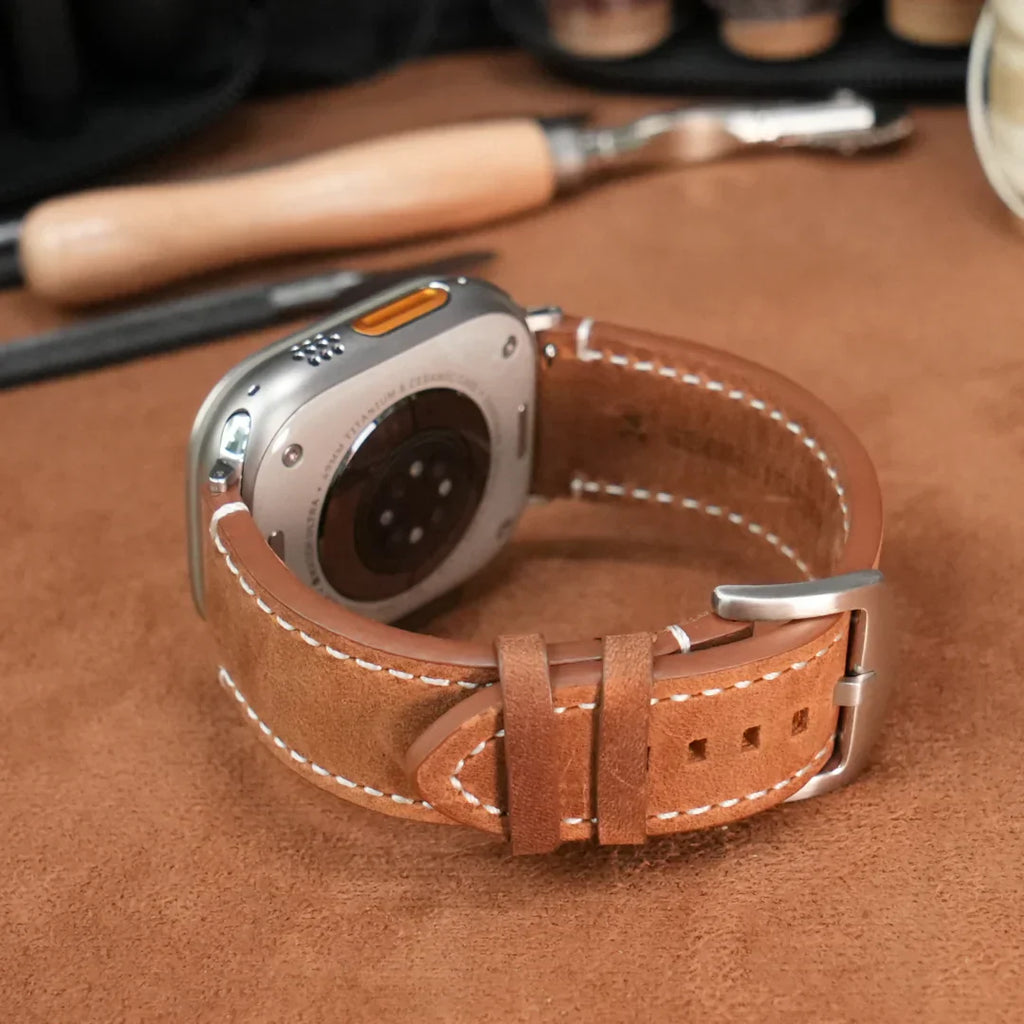 Cinturino in pelle vintage di lusso per Apple Watch