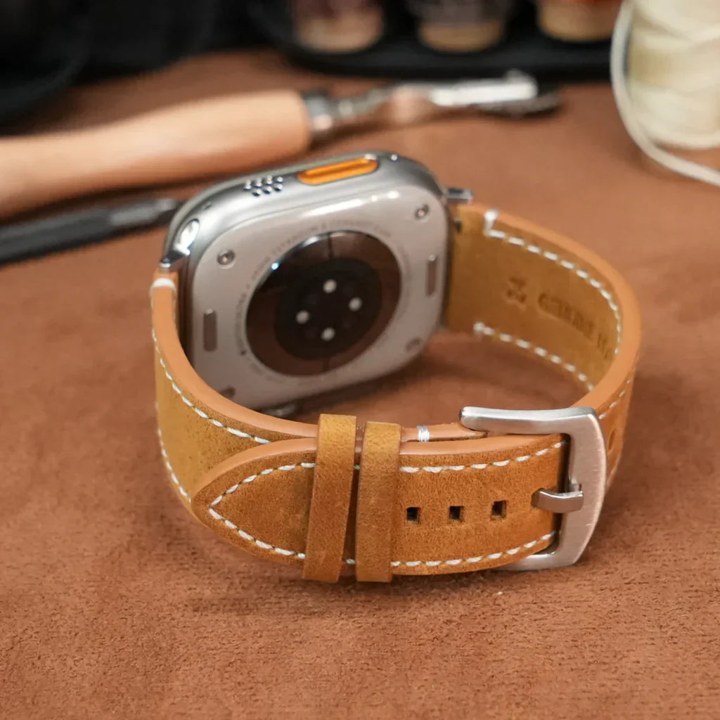 Cinturino in pelle vintage di lusso per Apple Watch