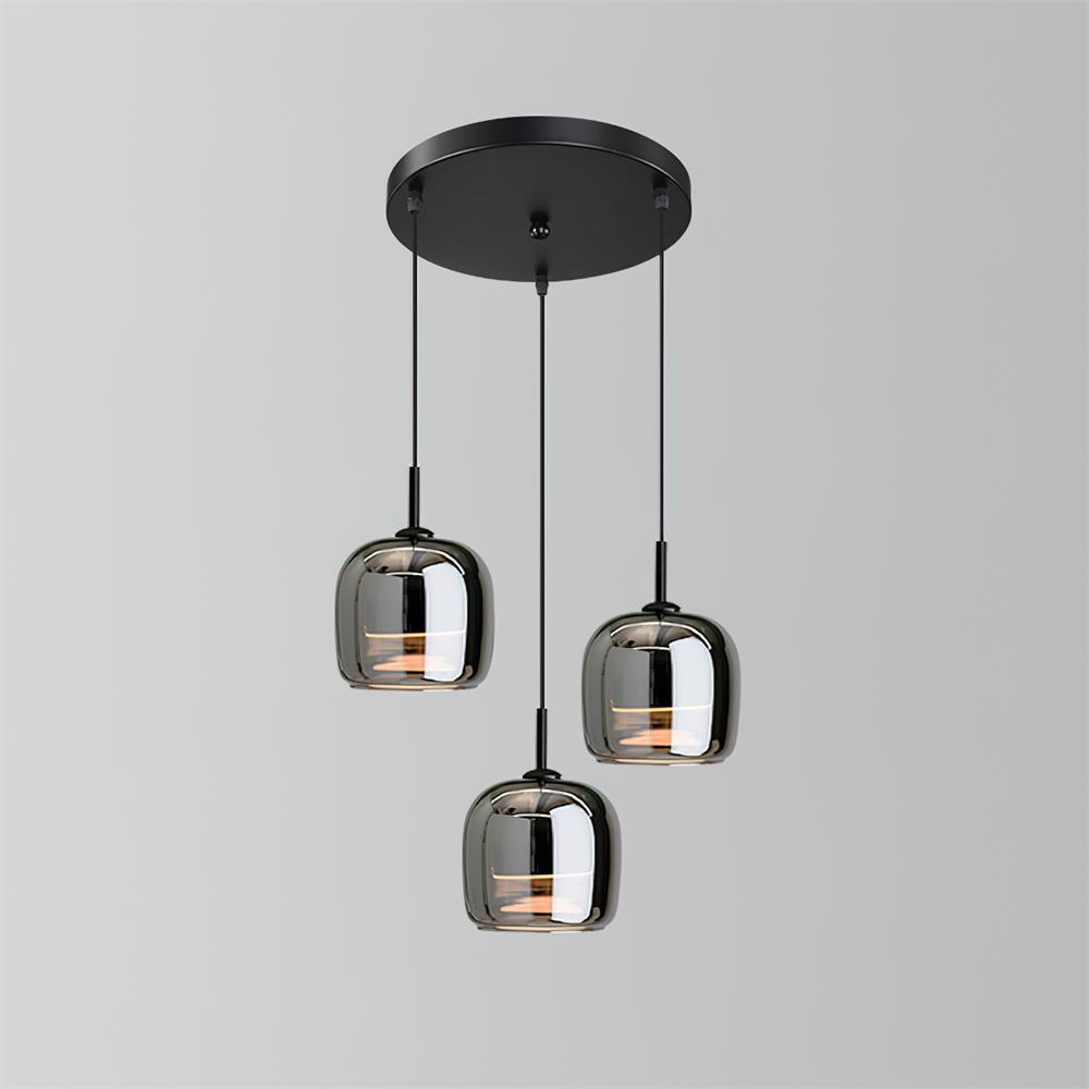 Lámpara colgante minimalista June - pantalla de vidrio gris ahumado