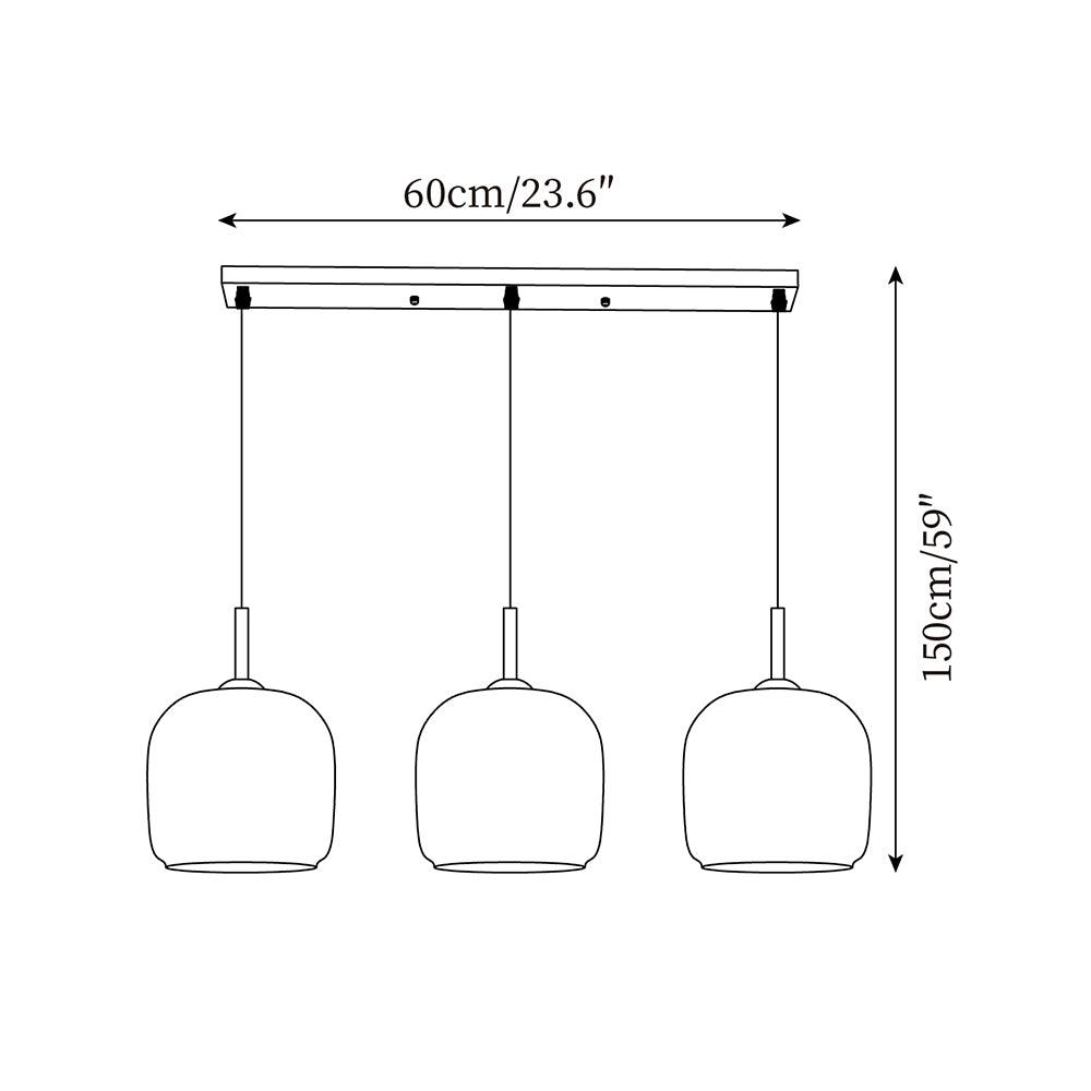 Lámpara colgante minimalista June - pantalla de vidrio gris ahumado