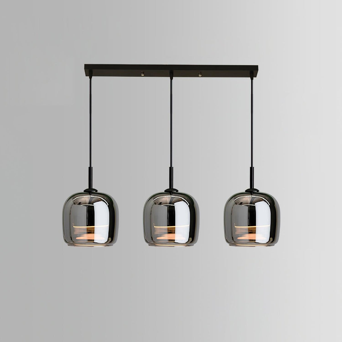 Lámpara colgante minimalista June - pantalla de vidrio gris ahumado