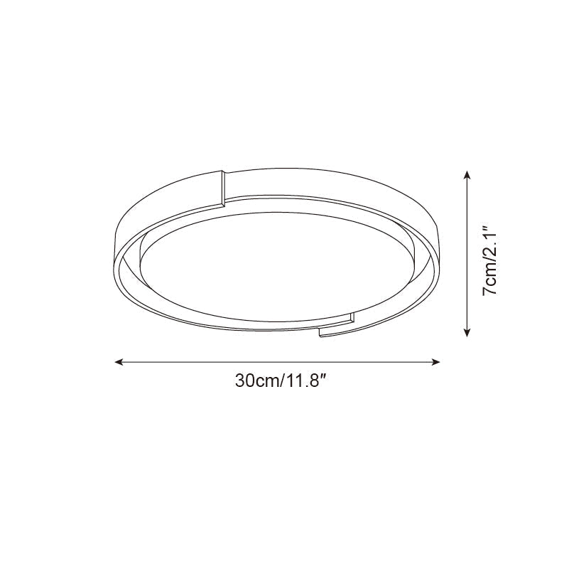 Juvio minimalistisk rund loftlampe i travertin — integreret LED, akrylrand, varm hvid