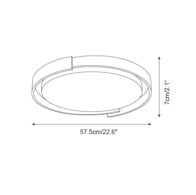 Juvio minimalistisk rund loftlampe i travertin — integreret LED, akrylrand, varm hvid
