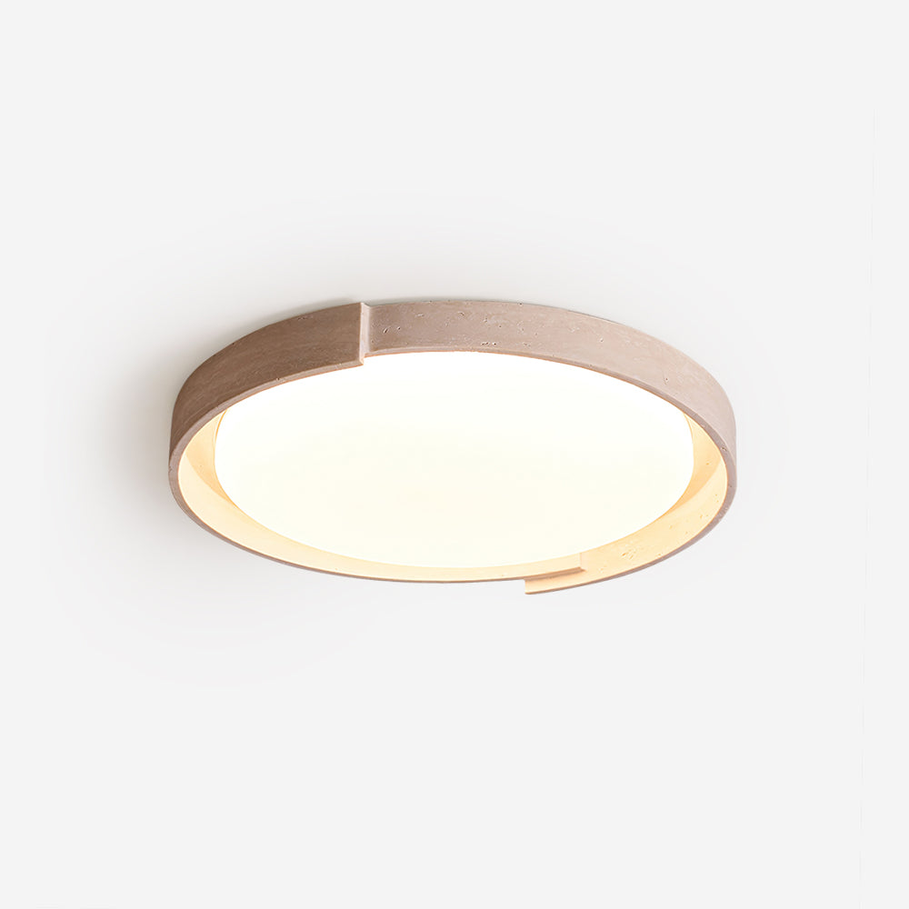 Juvio Minimalist Round Travertine Ceiling Light - Neutralighting