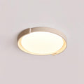Juvio minimalistisk rund loftlampe i travertin — integreret LED, akrylrand, varm hvid
