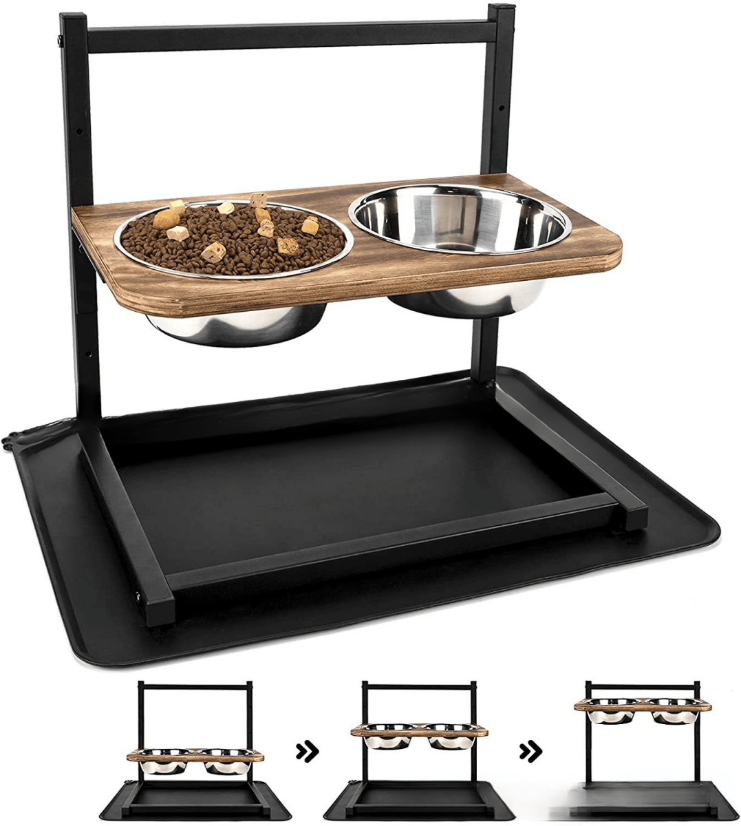 Ergonomická krmná stanice HarmonyBowl pro psy s nerezovými miskami
