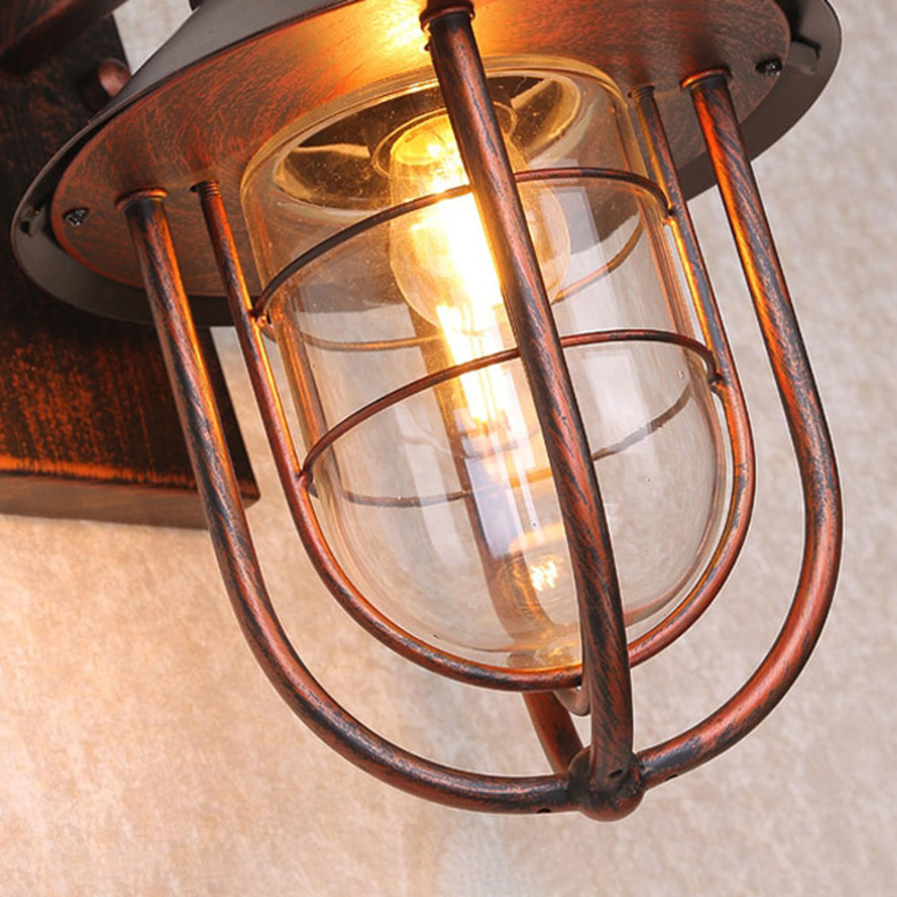 Ray Metal Wall Lamp — Vintage Lantern Design, Black