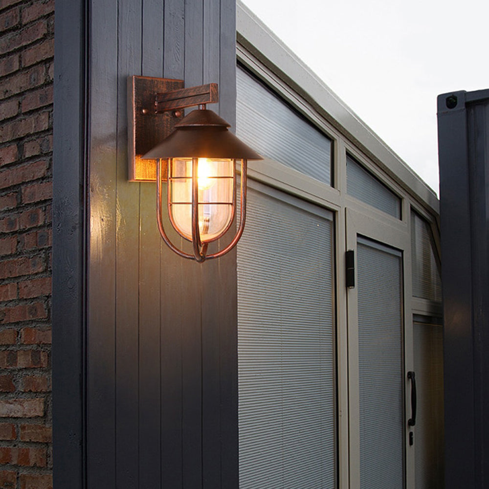 Ray Metal Wall Lamp — Vintage Lantern Design, Black