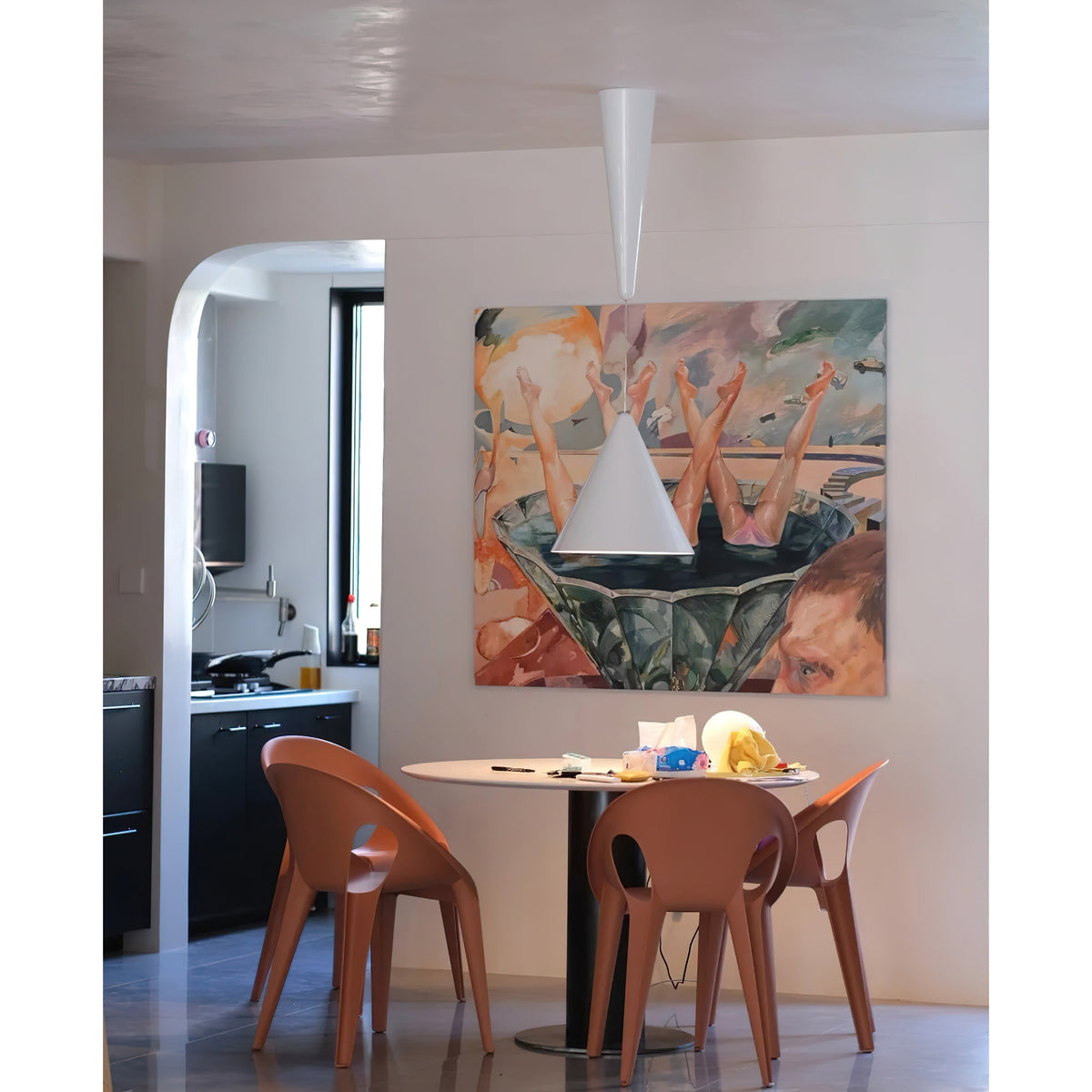Zeitgenössische Hängeleuchte Diabolo, Durchmesser 40 cm