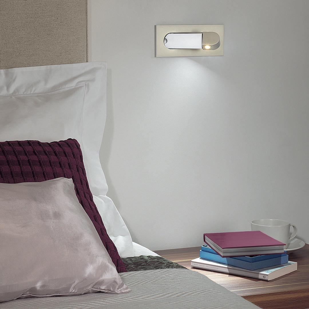 Lampada da lettura LED moderna da comodino — Interruttore a pressione nascosto