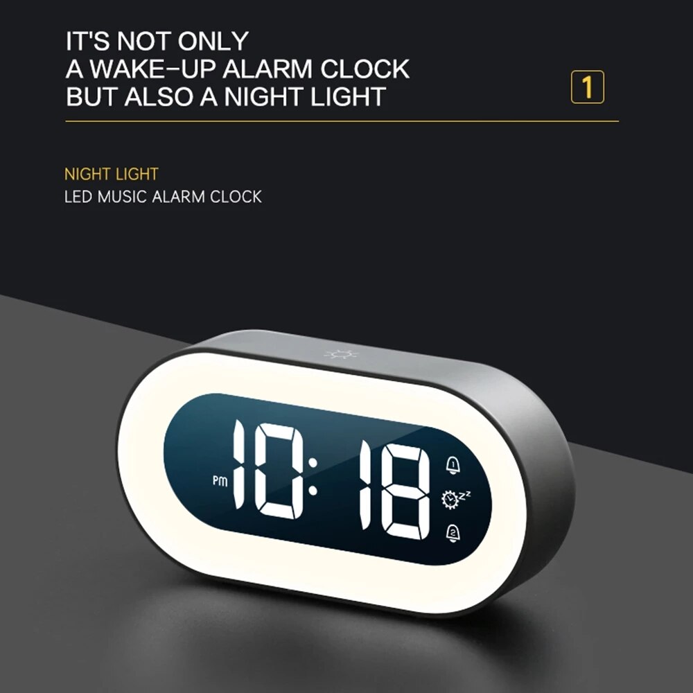 Reloj Despertador Digital Lumina con Luz Nocturna Edición SereneGlow