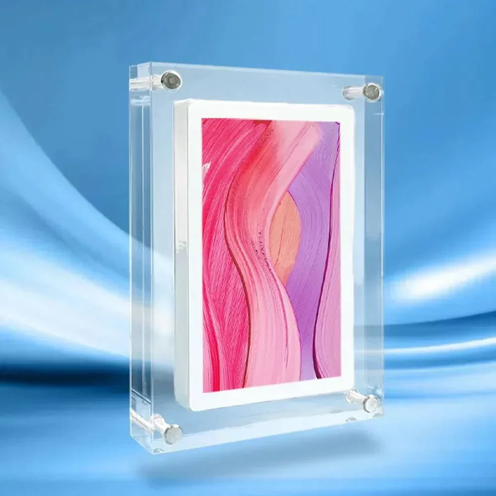 Digitální fotorámeček LumaFrame s 5–7palcovým IPS displejem, vestavěnou baterií a kapacitou 4 GB pro domácnost