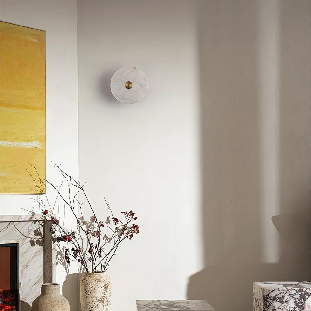 Selina taklampe i alabast - minimalistisk ~5W, diameter 20–35cm, høyde 7cm